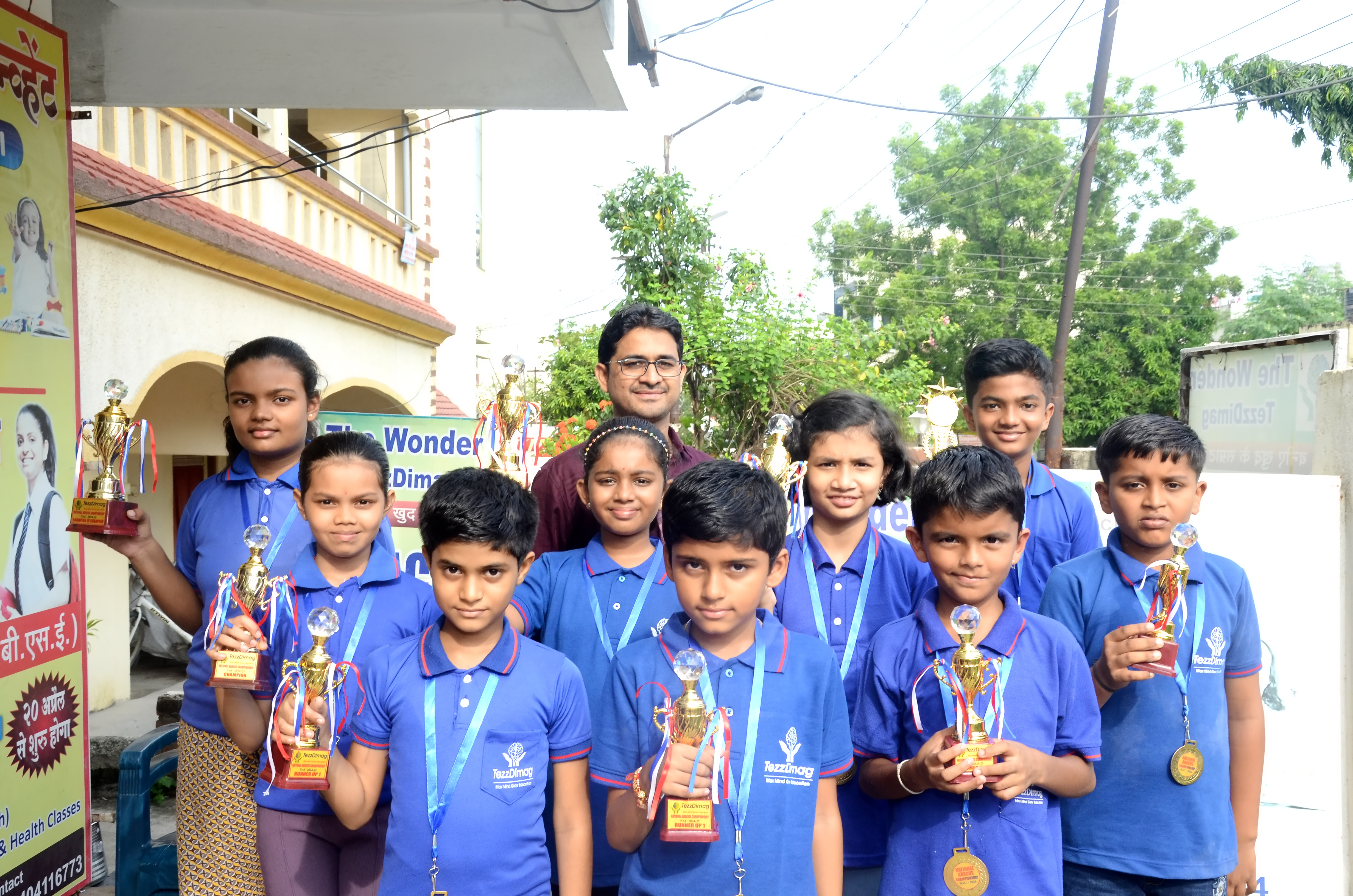 Student participating in abacus competition