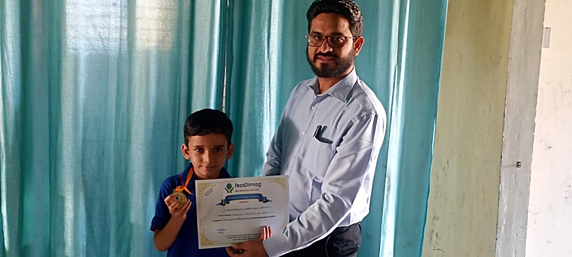 Student participating in abacus competition