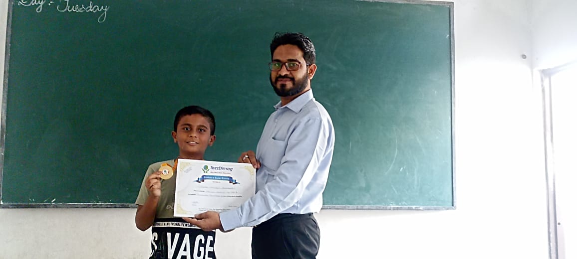 Student participating in abacus competition