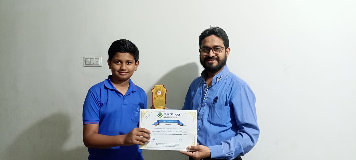 Student participating in abacus competition