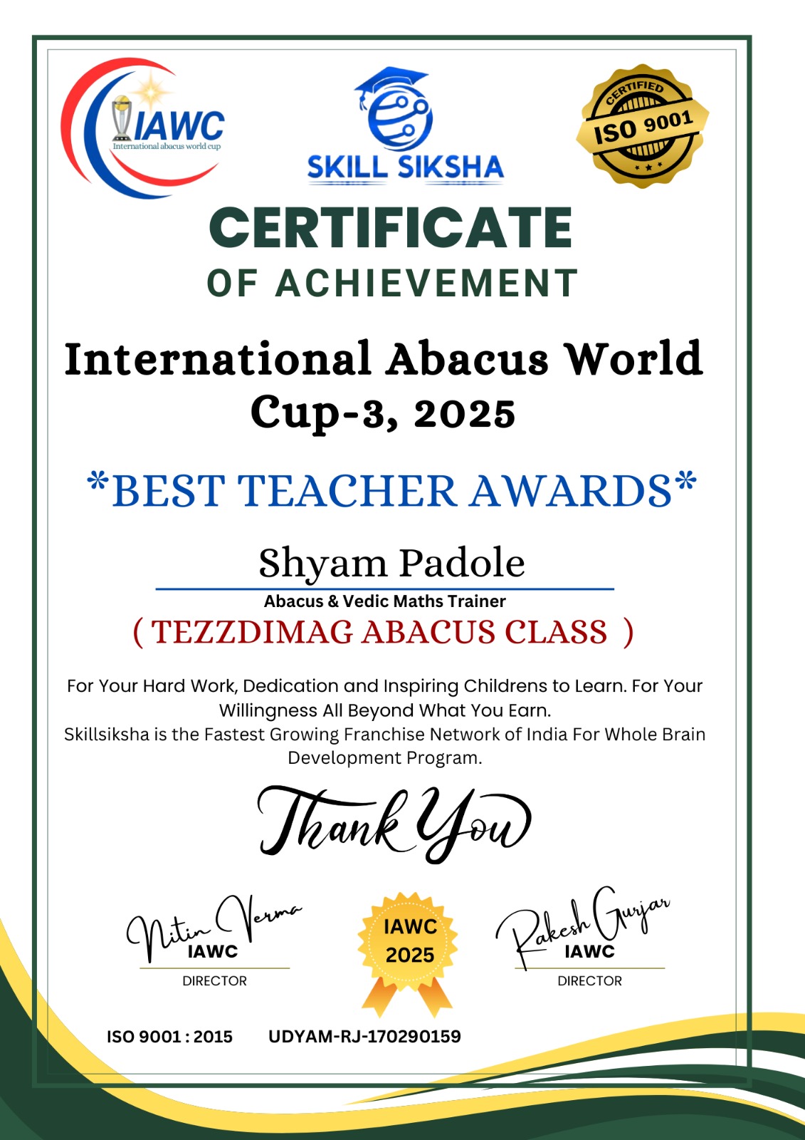 Children learning abacus in classroom