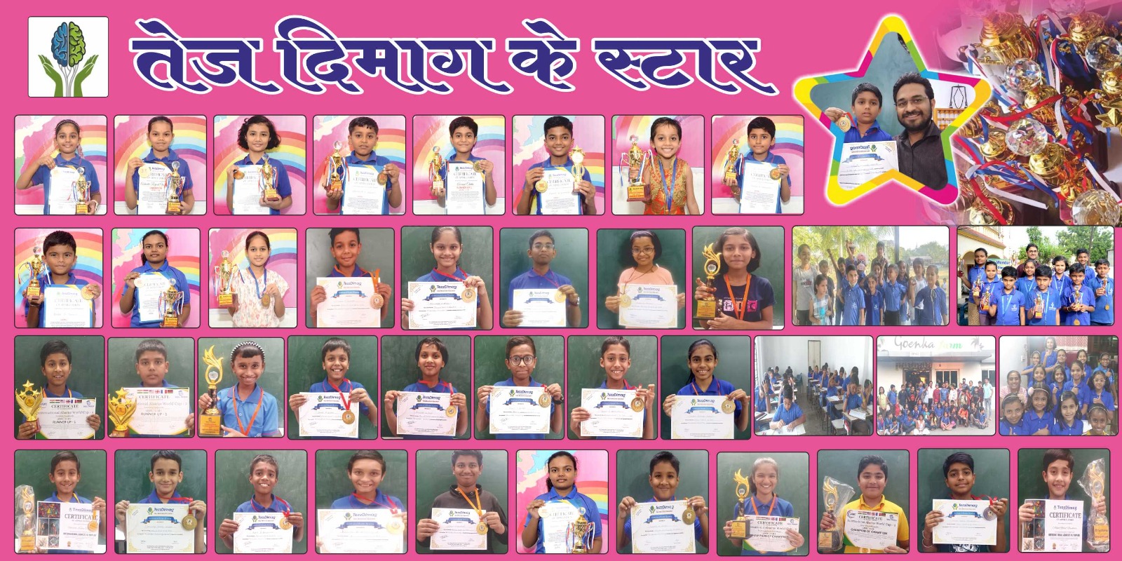 Group of students with medals